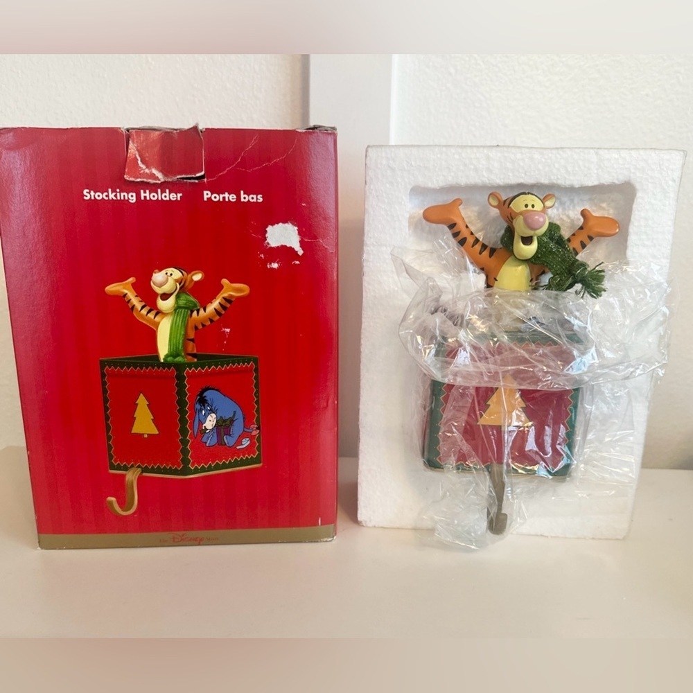 VTG Disney Tigger Stocking Holder Christmas To Remember 1999 Tiger Winnie Eeyore